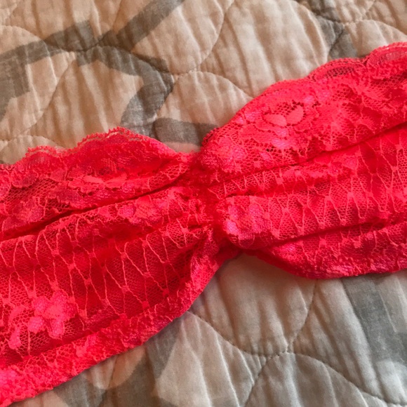 Free People Essential Lace Bandeau in HOT PINK - Picture 4 of 7